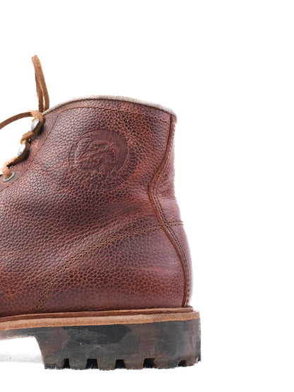 Average Diesel Orange Leather Boots Size 42 for Men