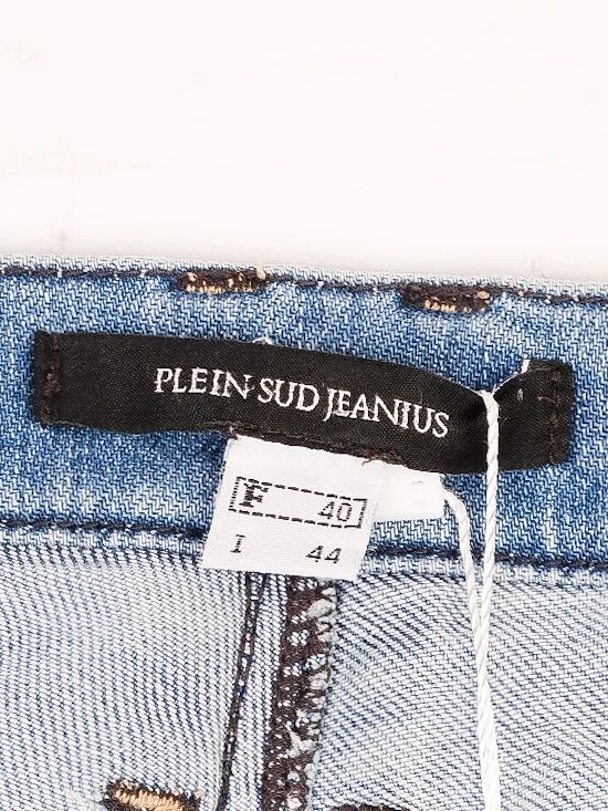 good plein sud blue distressed jeans women's size casual