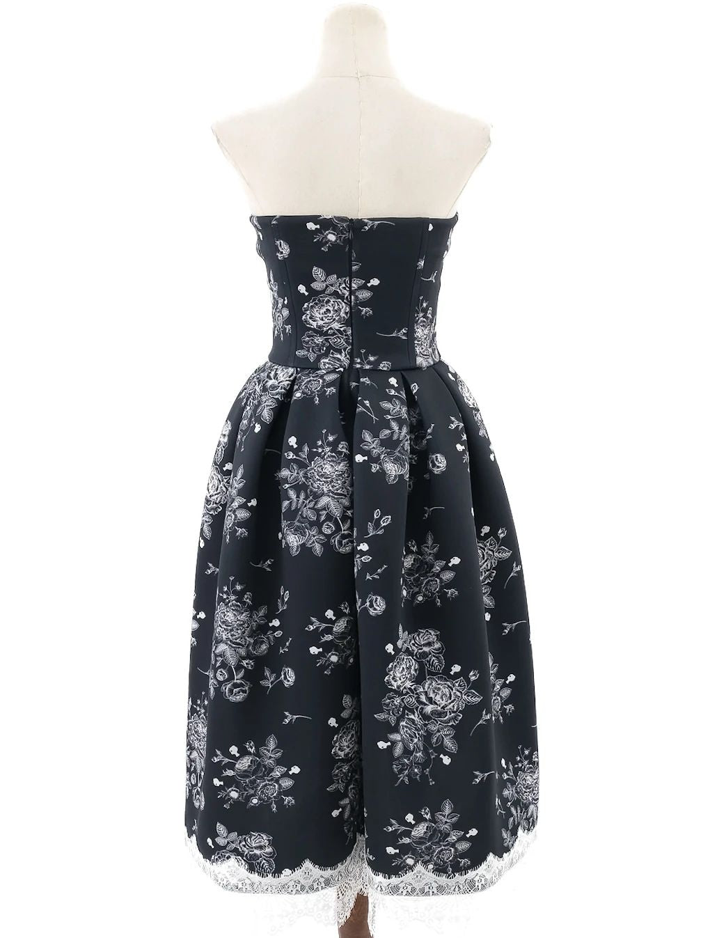 excellent bella potemkina blue floral strapless dress size s