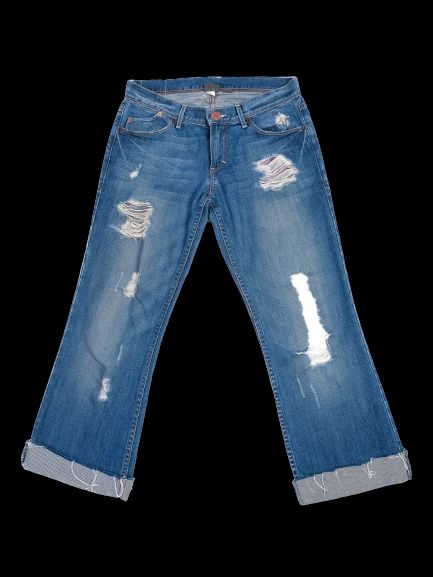 Armani Exchange Blue Distressed Jeans Size S Cotton
