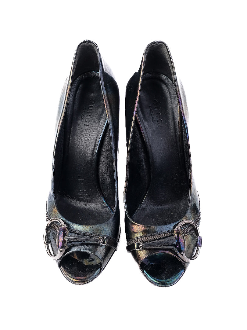 average gucci high-heeled shoes combined leather size 37