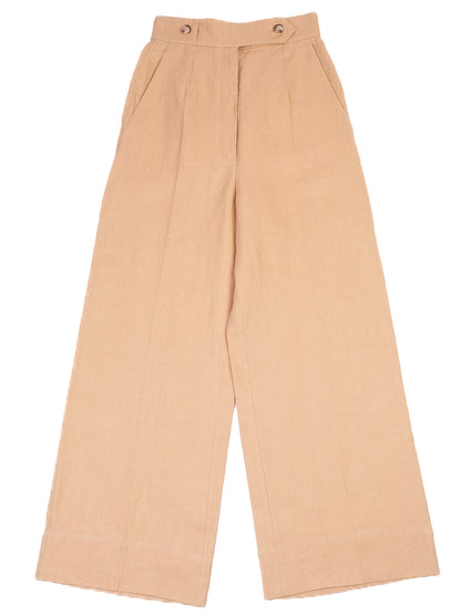 Excellent Sportmax Orange Cotton Wide-Leg Pants Size S