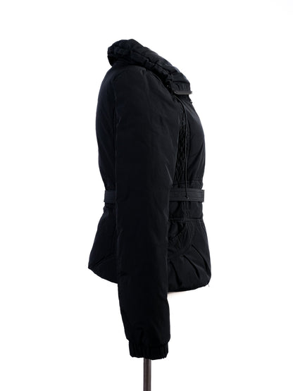 Excellent Armani Jeans Black Puffy Jacket Size S with Belt