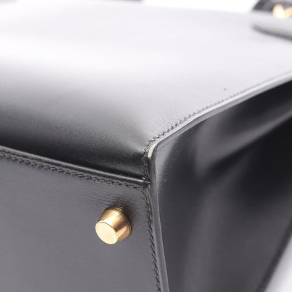 Hermes Kelly 32 Handbag Black Box Calfskin Calfskin (cowhide)
