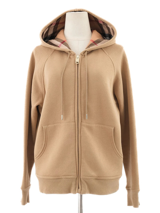 Burberry Orange Zip-Up Hoodie L Excellent Condition Women