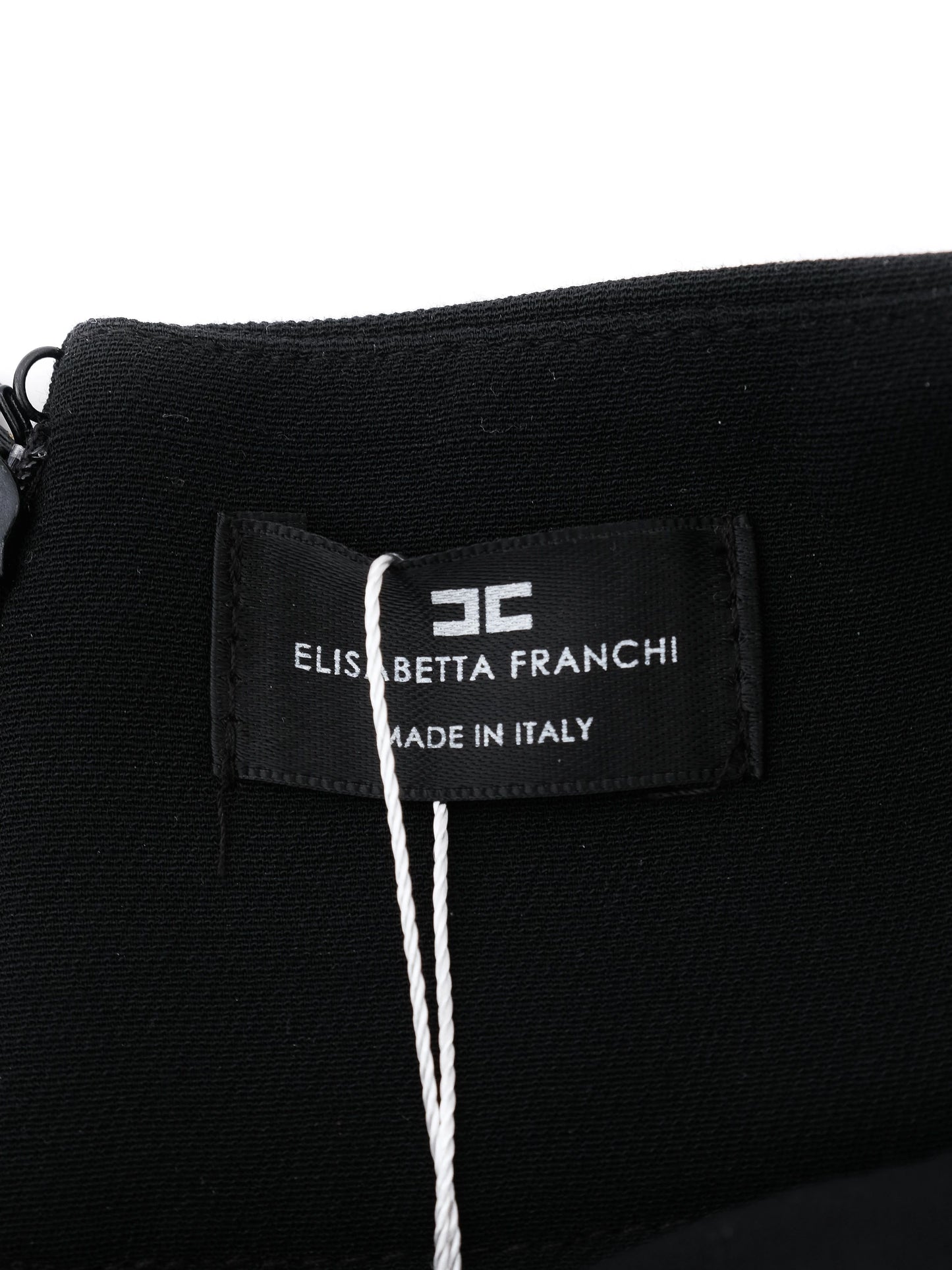 perfect elisabetta franchi black wool wide-leg pants bow size l
