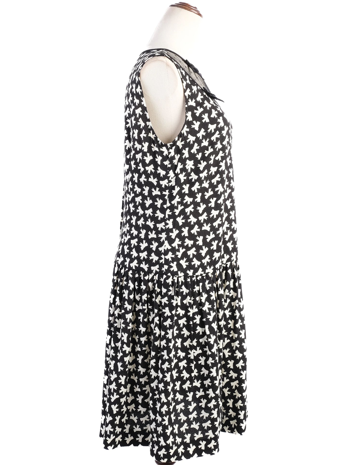 excellent red valentino black dress xl with white bird print