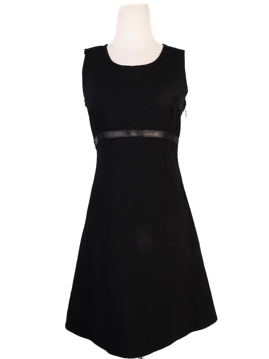 perfect dsquared2 black wool sleeveless dress with belt xs