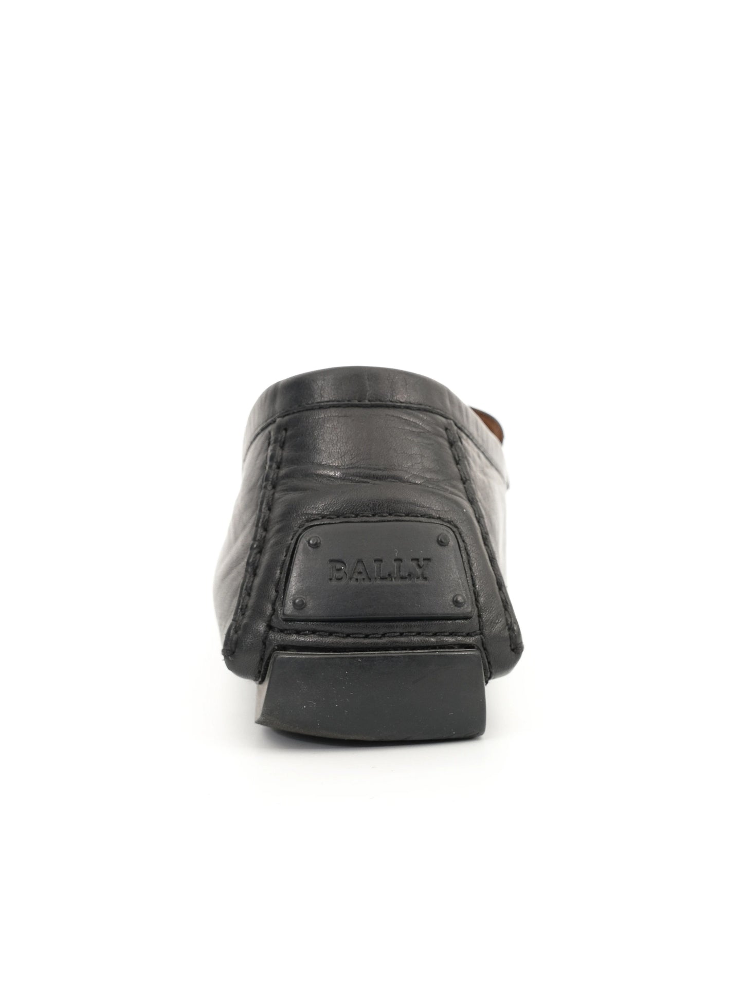 excellent bally black leather loafers size 45 for men