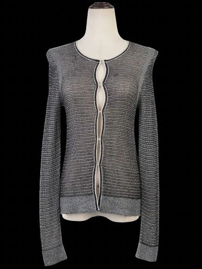 EXCELLENT Maje Gray Knitted Long Sleeve Top Size XS Sheer Viscose