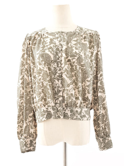 Excellent Marella Green Floral Silk Blouse Size L