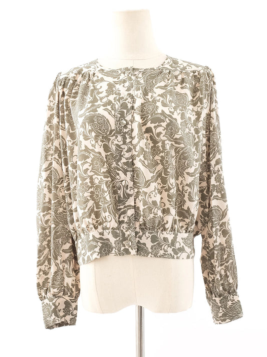 Excellent Marella Green Floral Silk Blouse Size L