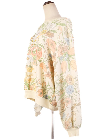 Excellent Gucci Floral Sweatshirt Cream Floral Print Women's M