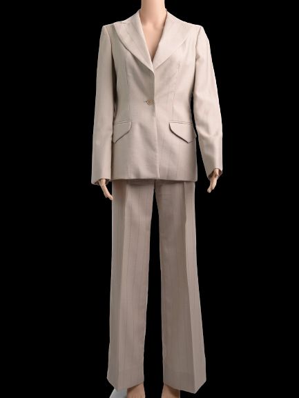 Excellent GF Ferre Gray Wool Women's Pantsuit Size S