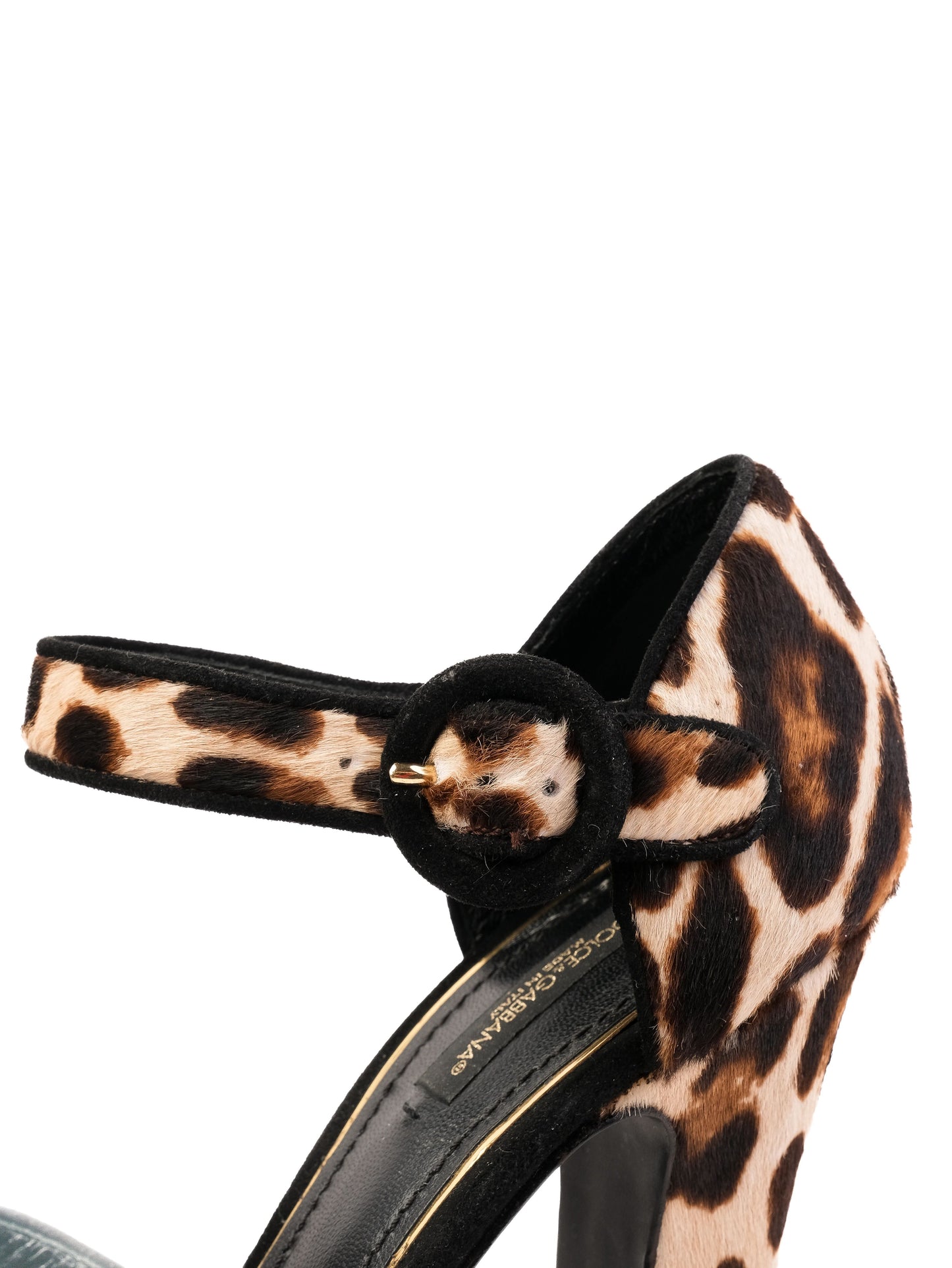 excellent dolce gabbana leopard print high-heeled platform shoes size 39