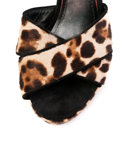 Excellent Dolce Gabbana Leopard Print High-Heeled Platform Shoes Size 39