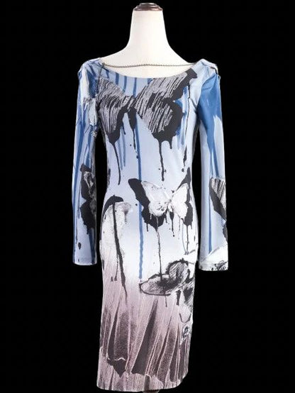 Excellent Roberto Cavalli WomenÕs Dress M Bold Butterfly Print