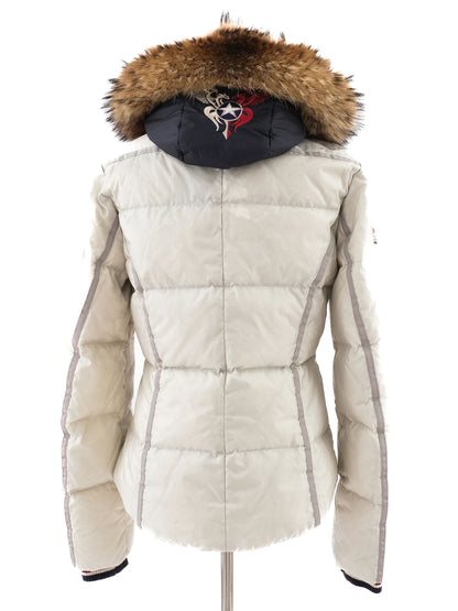 Excellent Bogner Gray Women's Winter Jacket with Fur-Lined Hood Size L