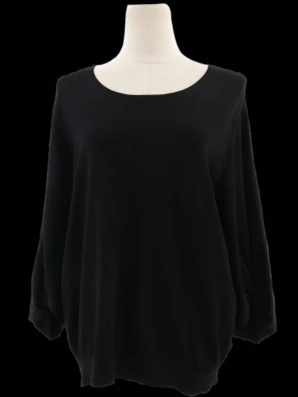excellent cos black long sleeve blouse size l viscose