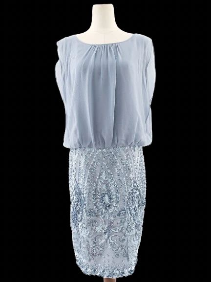 excellent luisa spagnoli blue silk evening dress size xl