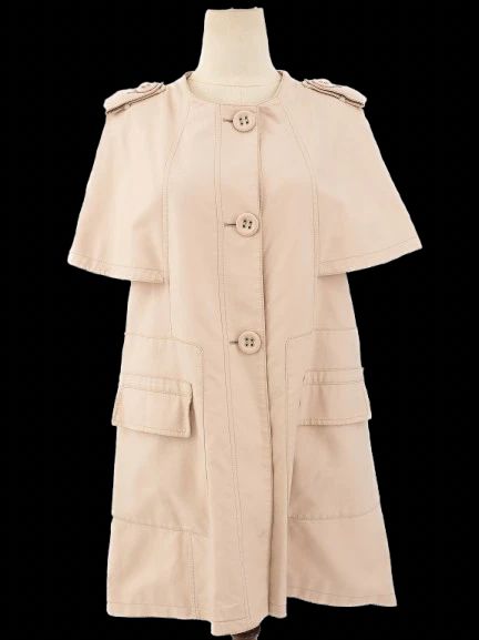 excellent maxco beige short-sleeved cape coat size m
