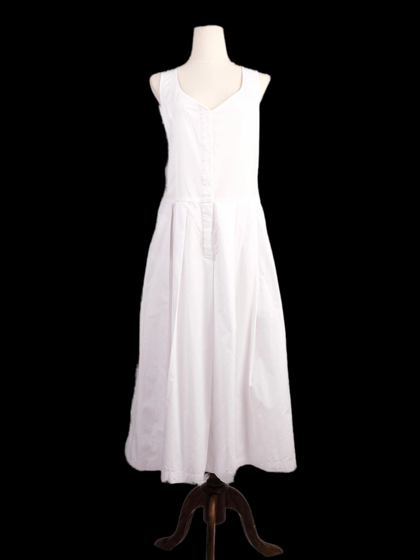 excellent comme des garcons white cotton sleeveless dress