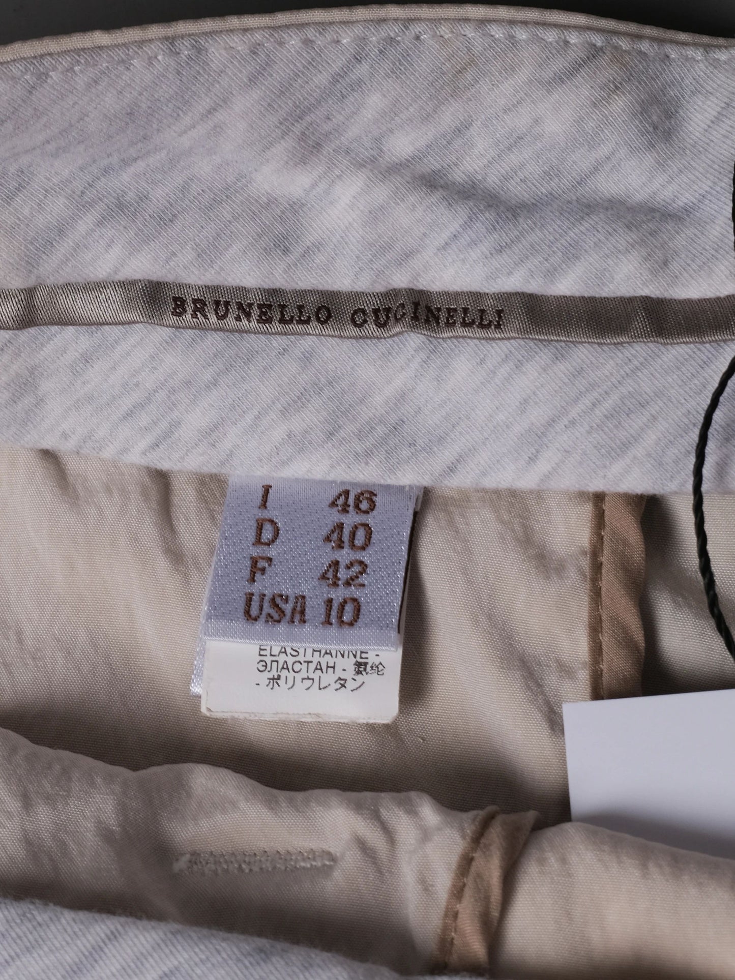 excellent brunello cucinelli white silk pants size xl relaxed fit