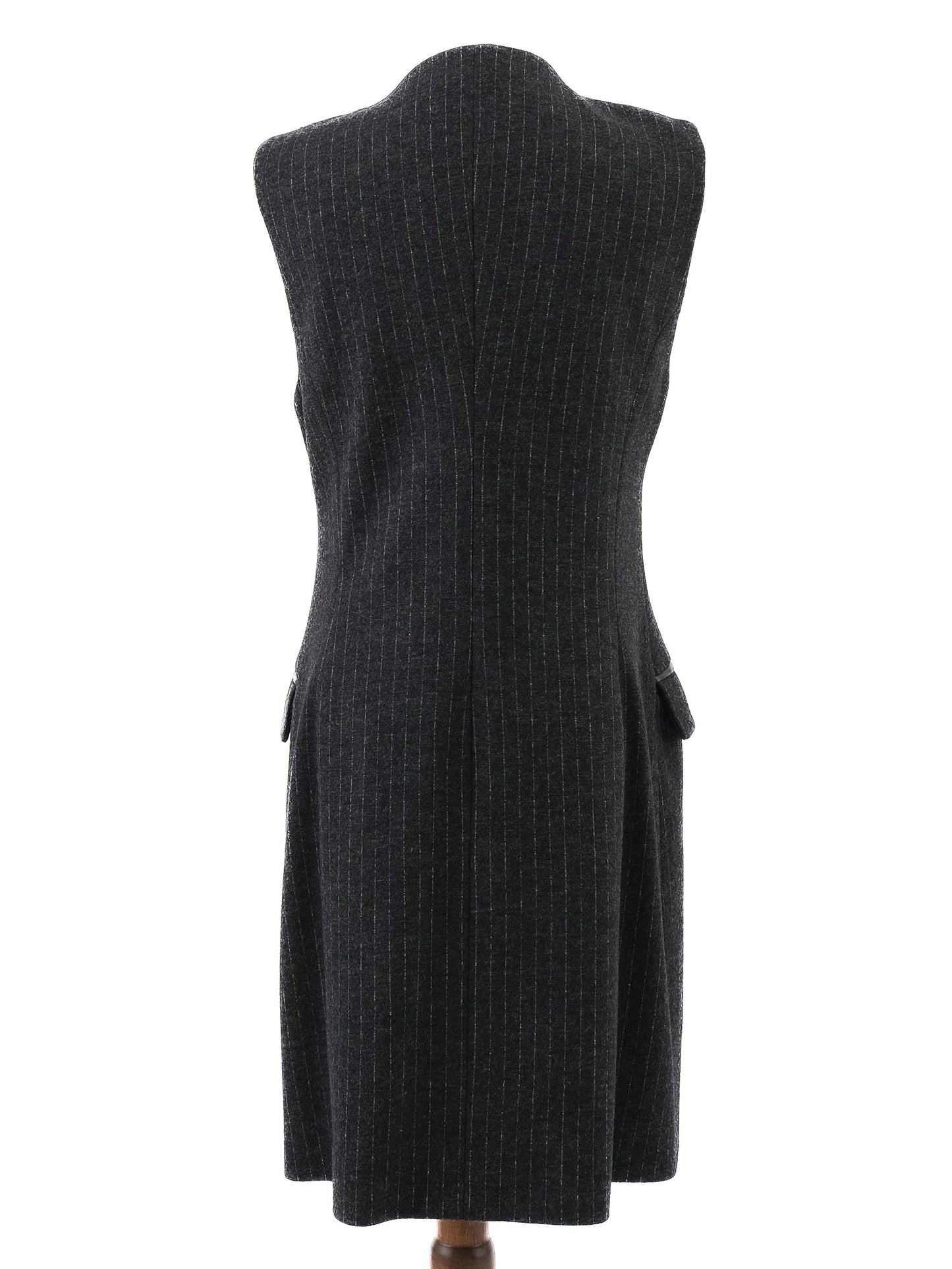 excellent beatrice b. gray wool sleeveless dress size l