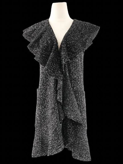 Excellent St. John Gray Asymmetrical Dress Viscose Size N/A