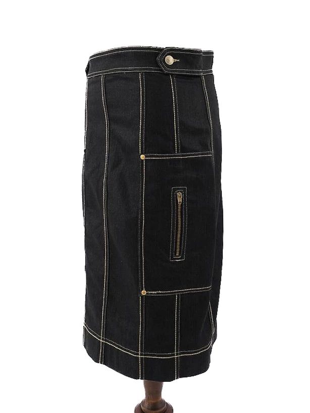 excellent clips blue nylon womenõs high-waisted skirt size l