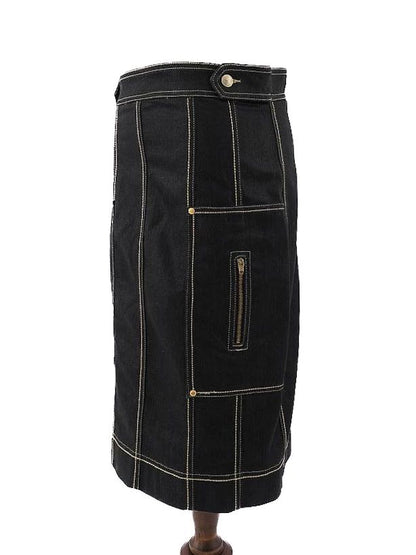 EXCELLENT Clips Blue Nylon WomenÕs High-Waisted Skirt Size L