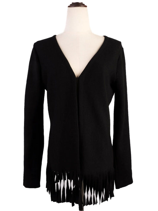 Excellent Blumarine Black Women's Cardigan Fringe Detail Size S