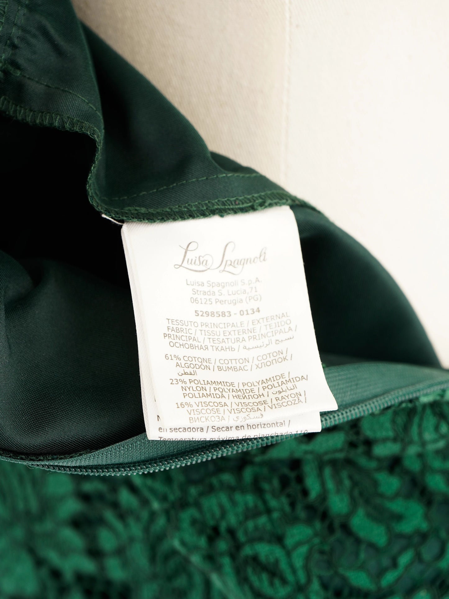 excellent luisa spagnoli green lace dress size xxl - elegant style
