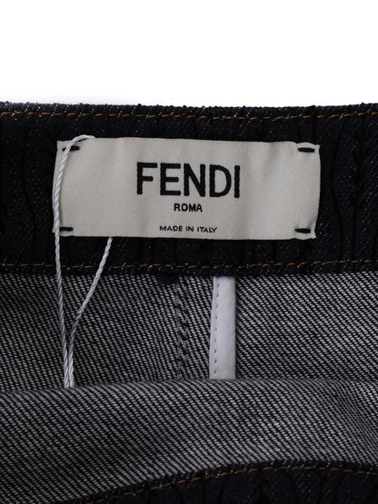 Excellent Fendi Blue Cotton Women's Skirt Size S with Logo