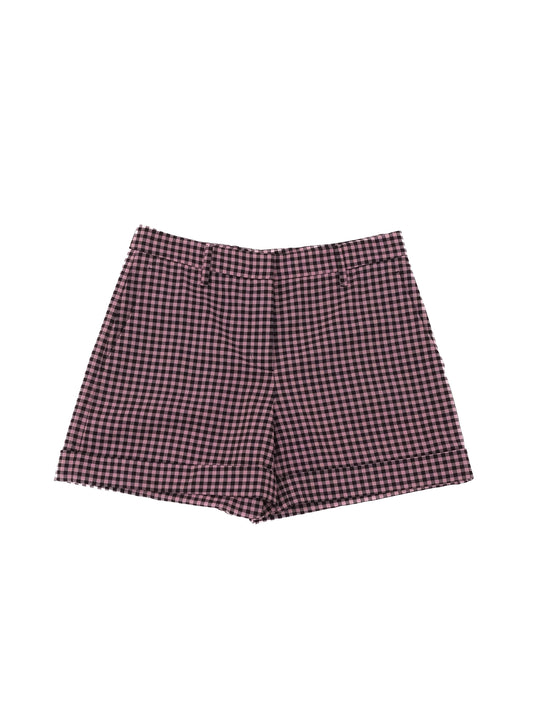 EXCELLENT Prada Pink Wool Plaid Shorts Size S Women