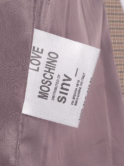average love moschino orange checked two-piece suit size s