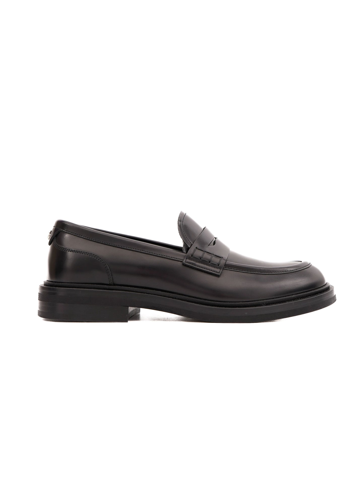 excellent dolce gabbana black leather loafers size 40 men