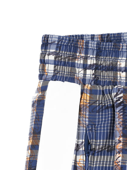 Excellent Burberry Plaid Pants Blue Orange Silk Size M