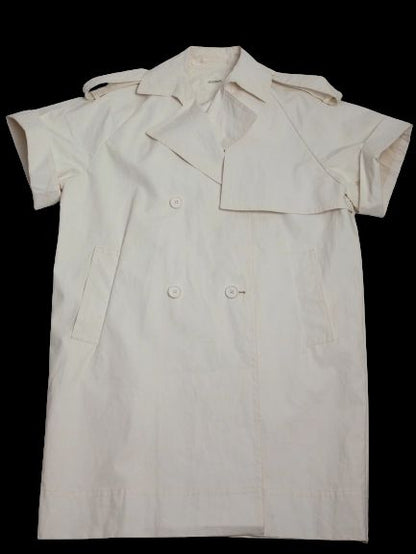 Good Sportmax White Short Sleeve Trench Coat Size XXS
