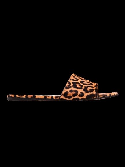 good gianvito rossi yellow leopard print slide sandals size 38.5