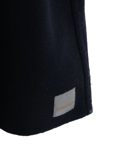 Excellent Max Mara Black Wool Hooded Coat Size XXL