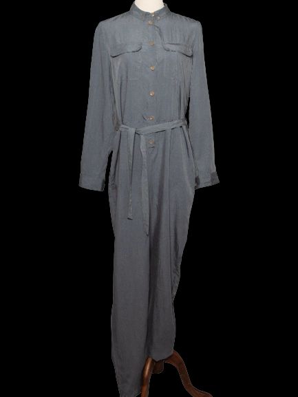 NEW Burberry Gray Silk Jumpsuit Women Size M
