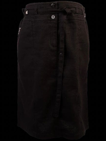 Excellent Armani Jeans Black Viscose Skirt with Belt Size N/A