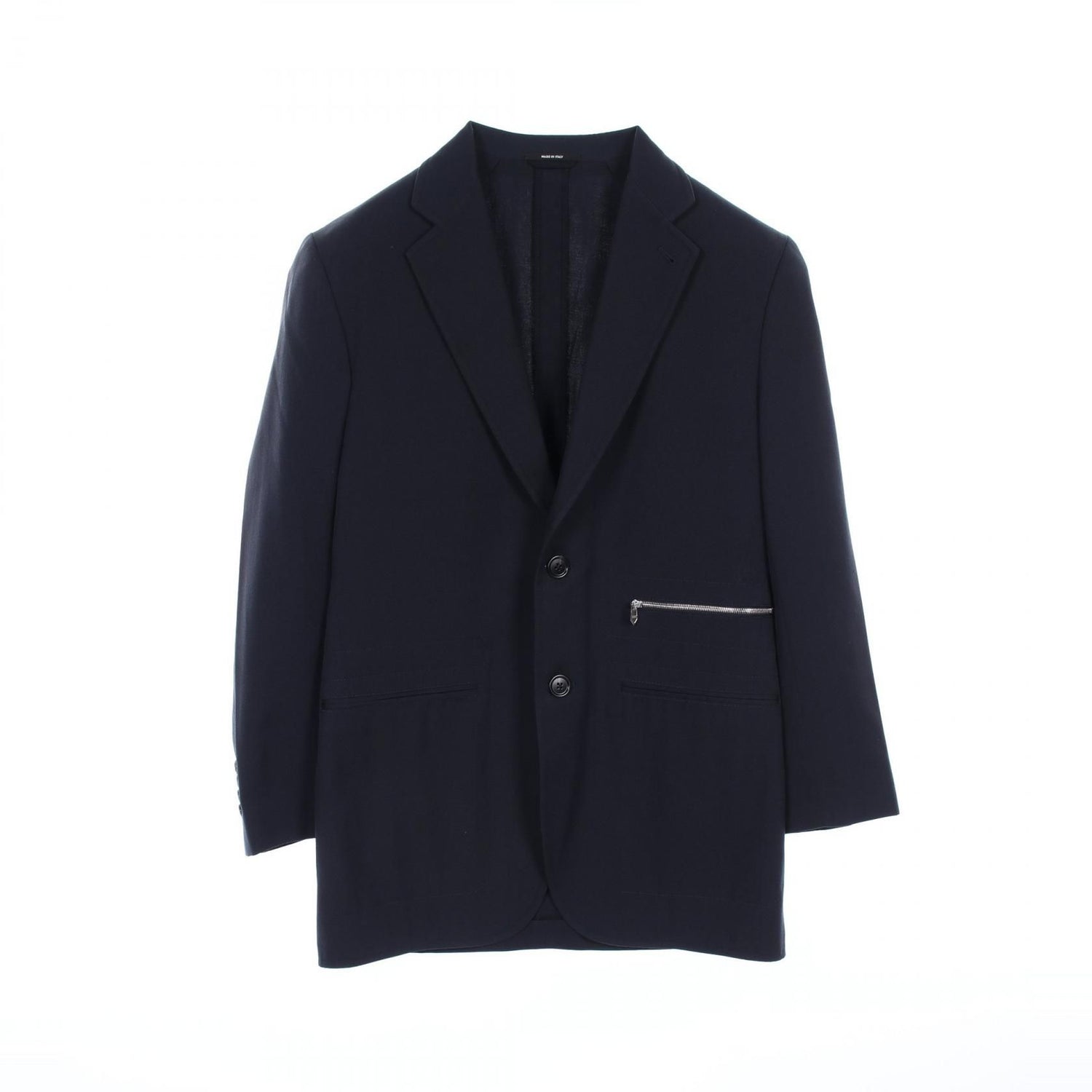 Hermes Tailored Jacket Navy Wool G 19632z 32-5259