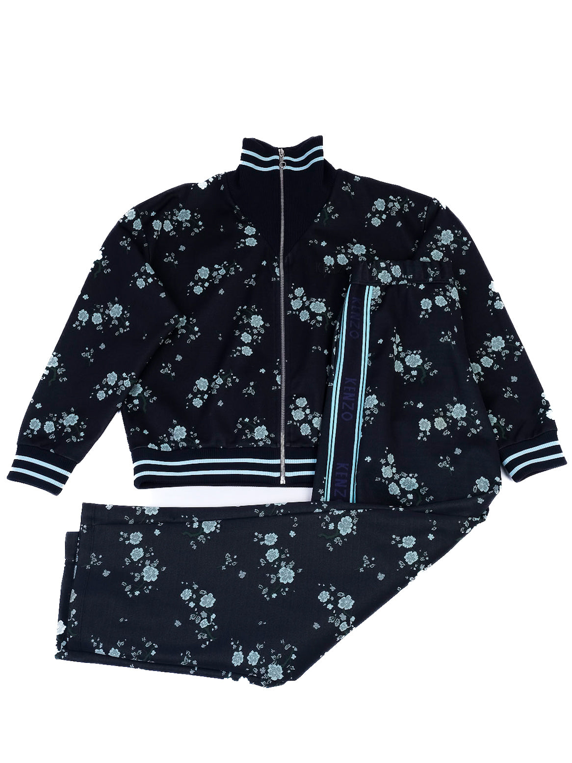 excellent kenzo floral tracksuit dark polyester jacket pants set