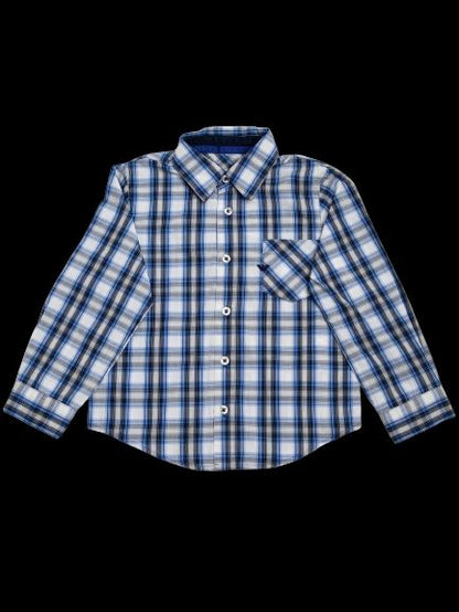 Average Armani Exchange Blue Cotton Plaid Shirt for Kids Size 2
