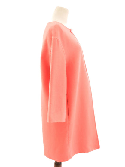 Excellent Prada Pink Wool Coat Medium with Stand-Up Collar