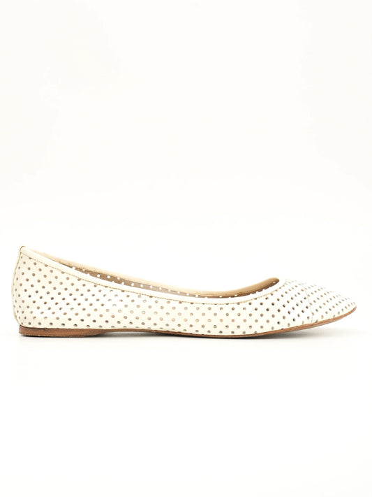 Good Jil Sander White Leather Flat Shoes Size 39 Women's