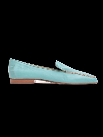 Perfect Pancaldi Turquoise Leather Loafers Size 40 for Women