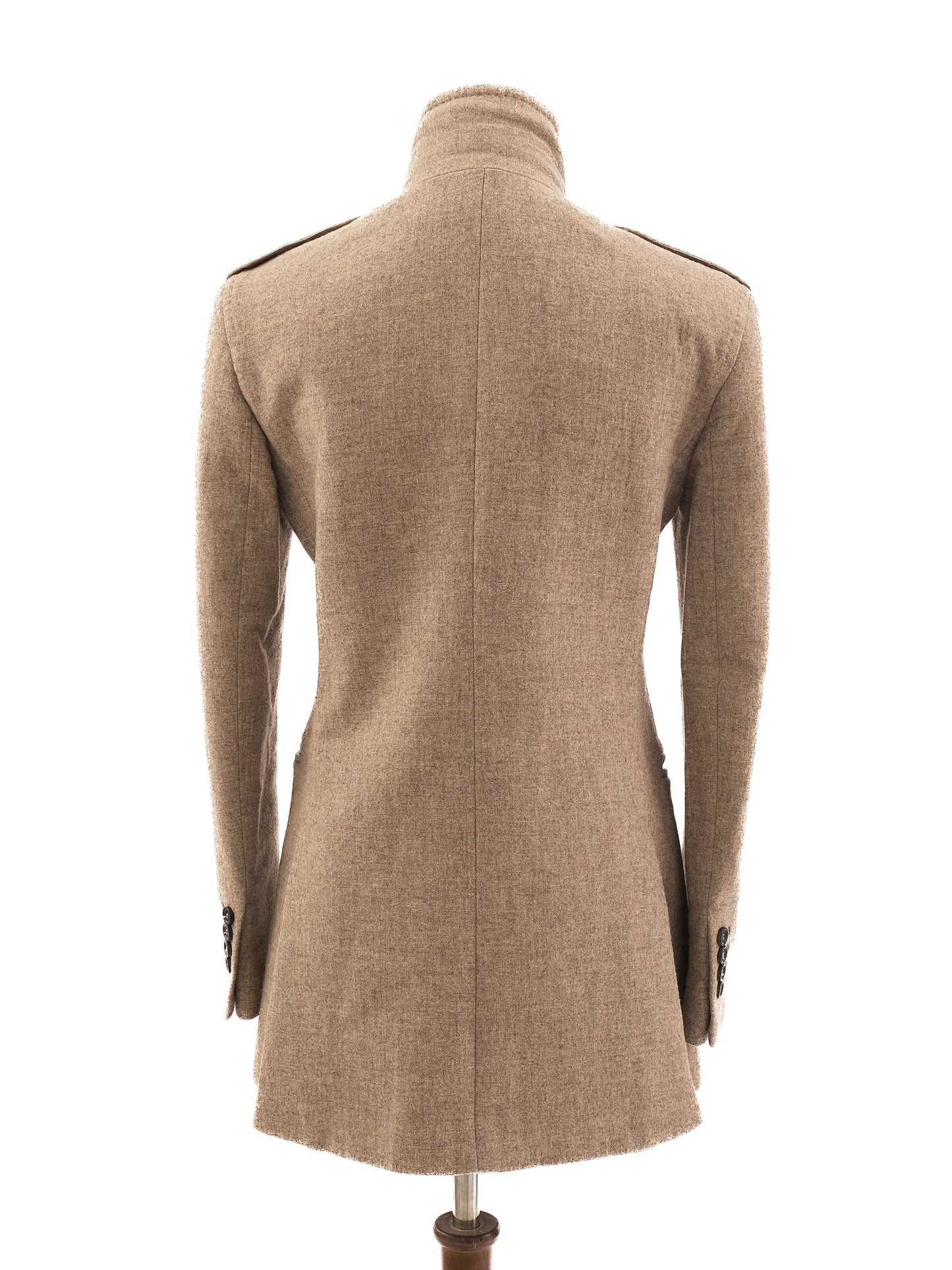 new max mara gray wool tailored coat size m with high collar
